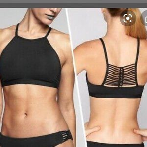 Athleta Black Macrame High Neck Bikini Top XXS